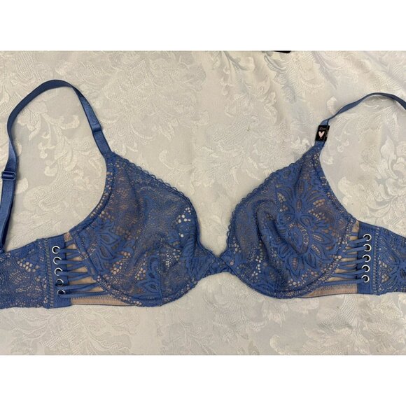 Victoria’s Secret 32DD Very Sexy Unlined Plunge Bra Corset Sides Lace New‎ W Tag - Picture 7 of 11